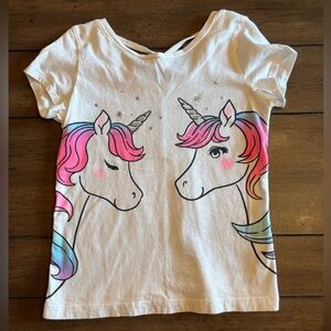 Carter's Unicorn Print Tee - White and Pink